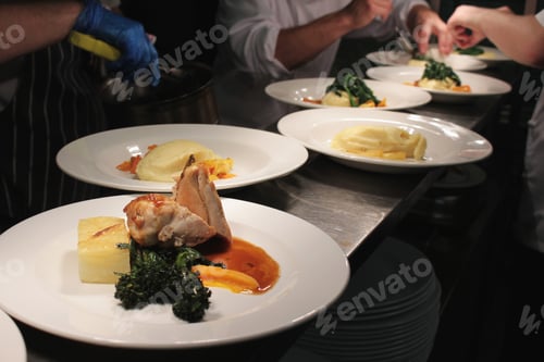 Preview: Plated Food In Kitchen