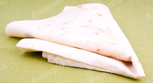 Preview: Traditional Azeri Lavash (Bread) Isolated On Green