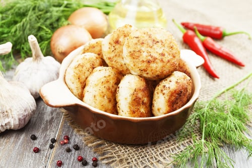 Preview: Chicken Patties In A Ceramic Pot