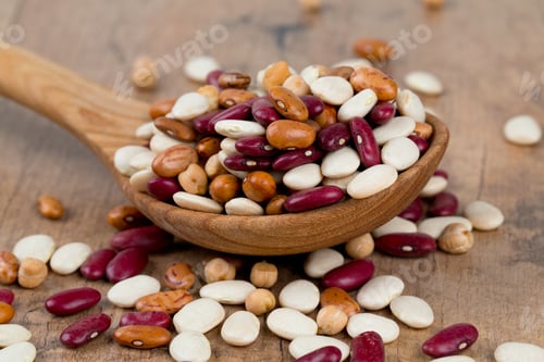 Preview: Various Beans On Wooden Surface
