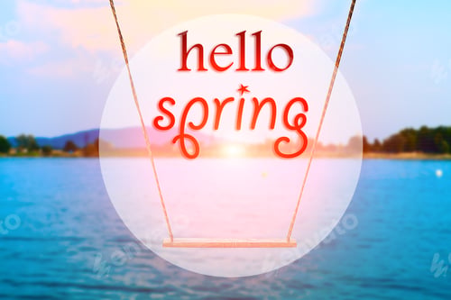 Preview: Hello Spring. Swings On A Background To The Small River