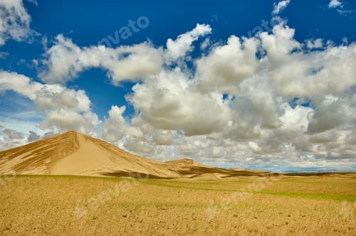 Preview: Mongolia. Sands Mongol Els, Sandy Dune Desert, Bright Sunny Day