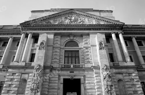 Preview: The Mikhailovsky Castle In Petersburg, Russia. Black And White.
