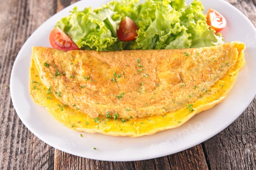 Preview: Omelet And Salad In Plate
