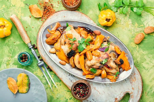 Preview: Chicken, Pumpkin And Vegetable Meat Stew.Autumn Food.