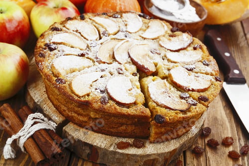 Preview: Pie With Pumpkin, Apples And Powdered Sugar