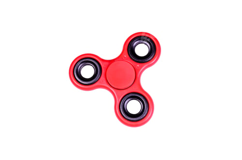 Preview: Red Fidget Spinner Isolated On White Background