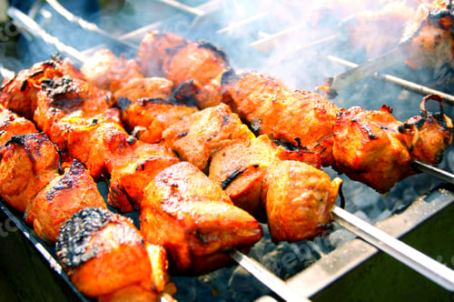 Preview: Juicy Meat Shish Kebab On Coals.