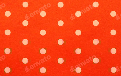 Preview: Bright Orange Fabric with Small White Polka Dots
