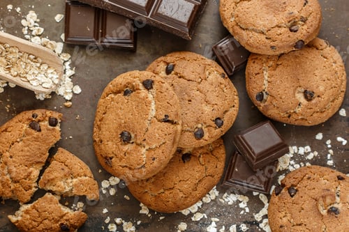 Preview: Delicious Chocolate Chip Cookies and Chocolate Pieces