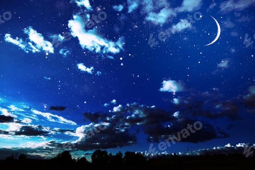 Preview: Backgrounds Night Sky With Stars And Clouds.