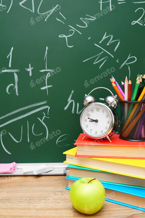 Preview: School Accessories Against A School Board.