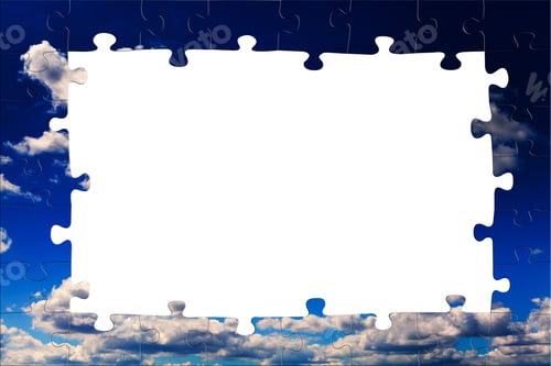 Preview: Blue Sky And White Clouds. Puzzle Background