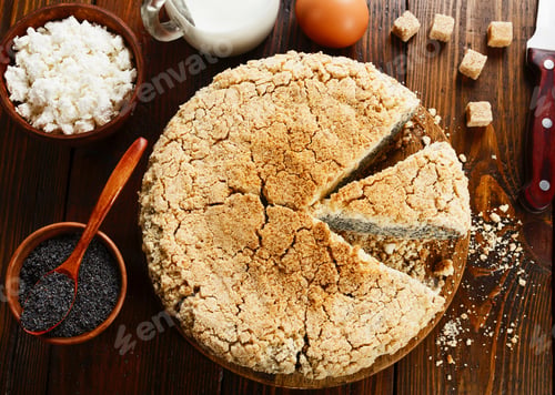 Preview: Homemade Pie With Cottage Cheese And Poppy Seeds