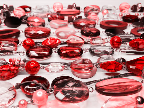 Preview: Jewelry Beads With Bright Colorful Red Ruby Crystals Luxury Fashion Accessory Background