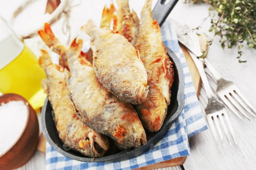 Preview: Fried Fish In A Frying Pan On The Table