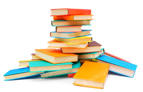 Preview: Mountain From Multi-Coloured Books On A White Background.