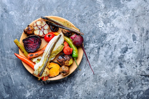Preview: Various Grilled Vegetables.Freshly Grilled Vegetables.Set Delicious Grilled Vegetable