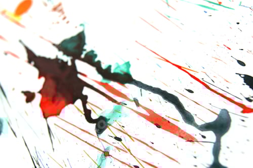 Preview: Multi-Coloured Splashes. On A White Background.