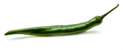 Preview: Chilli Pepper One Whole Green Cayenne Isolated On White Background