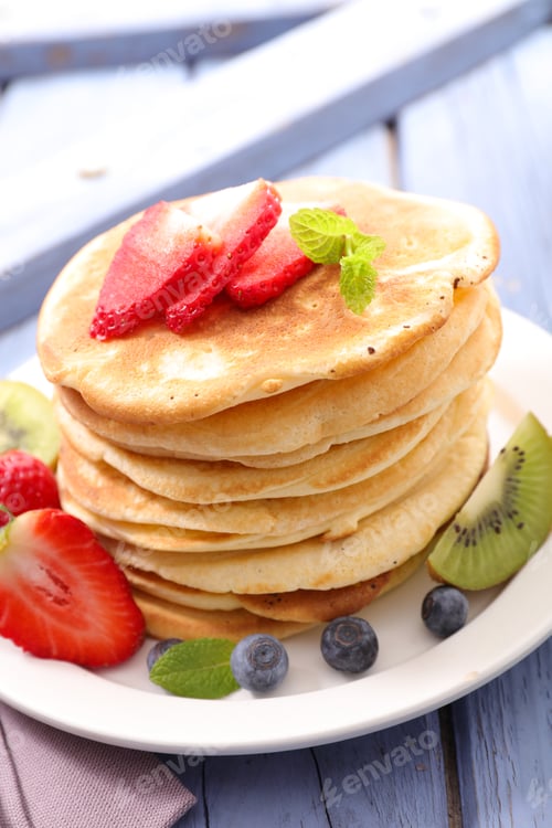 Preview: Stack Of Pancakes With Fresh Fruits