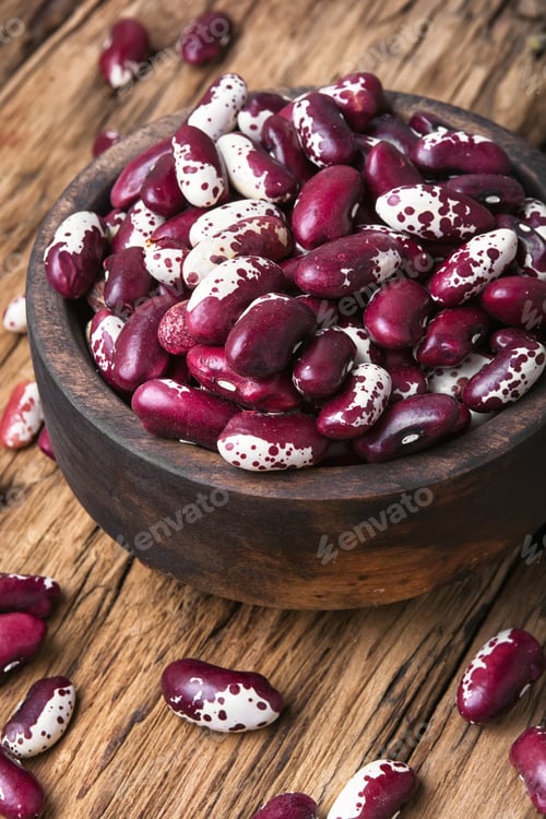 Preview: Close-Up Red Kidney Bean On Wooden Rustic Background