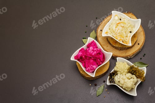 Preview: Assorted Different Types Of Sauerkraut. Fermented Foods Are Great For Your Health. Probiotics