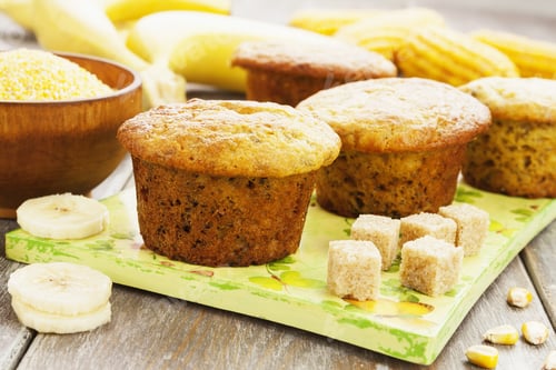Preview: Corn Muffins With Bananas On The Table