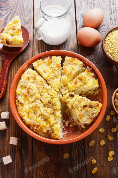 Preview: Millet Casserole With Raisins On The Table