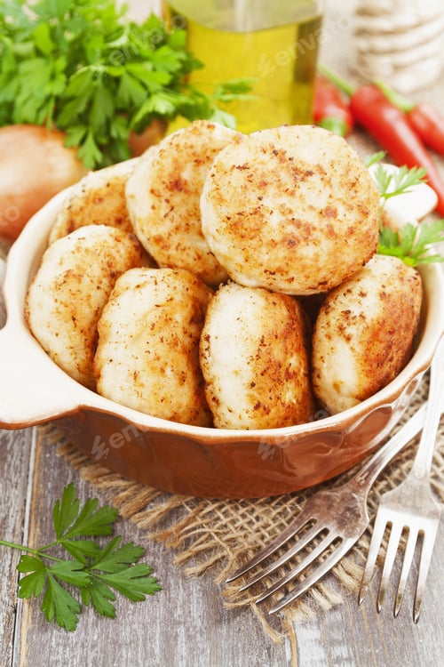 Preview: Chicken Patties In A Ceramic Pot