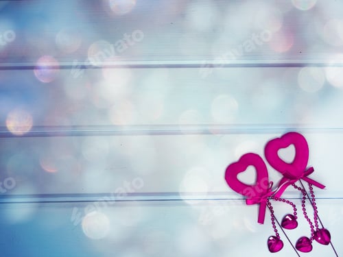 Preview: Hearts Decor Love Valentine'S Day Present On Shiny Background