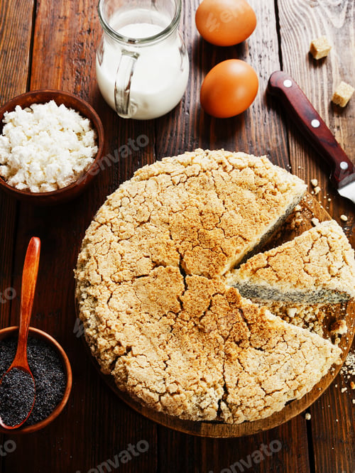 Preview: Homemade Pie With Cottage Cheese And Poppy Seeds
