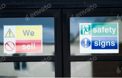Preview: Shop Selling Safety Signs Signage On Door Window