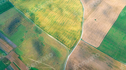 Preview: The Green Field Is At Sunset Shot With The Drone