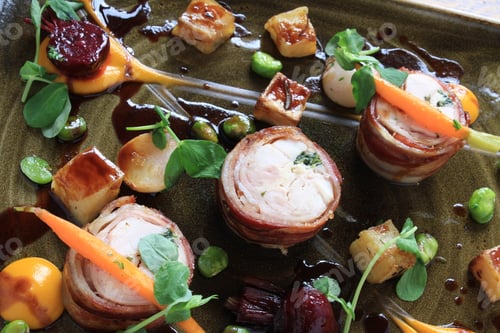 Preview: Rabbit Chicken Roulade With Vegetables