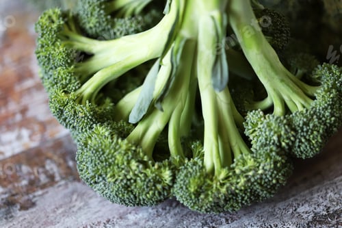 Preview: Raw Broccoli Heads. Raw Broccoli. Harvest Broccoli. Selective Focus. Macro.