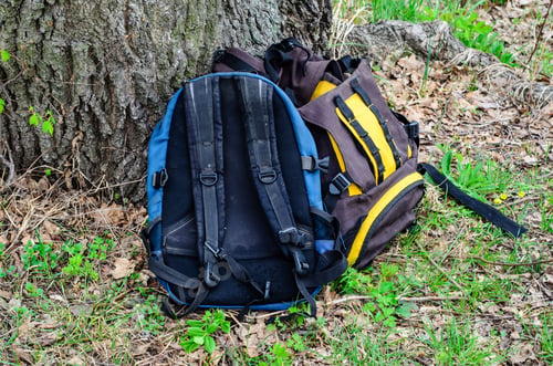Preview: Touristic Backpacks Under The Tree On Green Grass