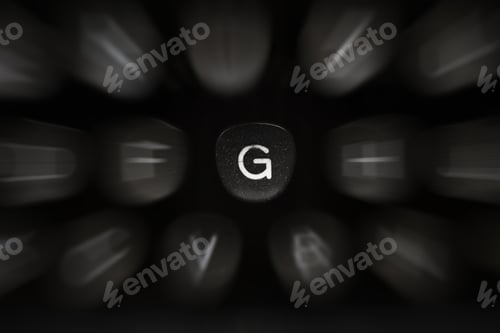 Preview: The Letter Of The Alphabet In English To The Retro Typewriter Symbol G