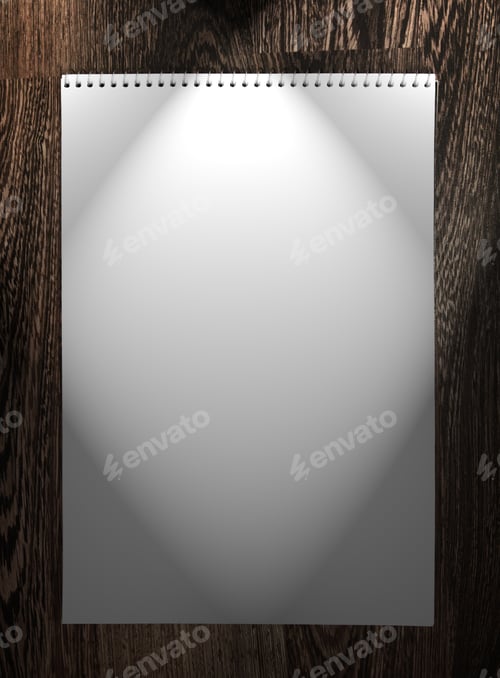 Preview: Notebook On A Wooden Background.