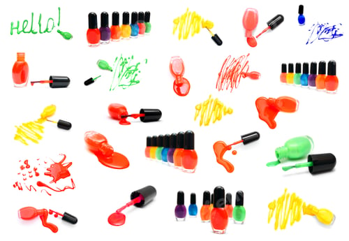 Preview: The Big Set Of Nail Polishes. A Good Choice From Set Of Works. On A White Background