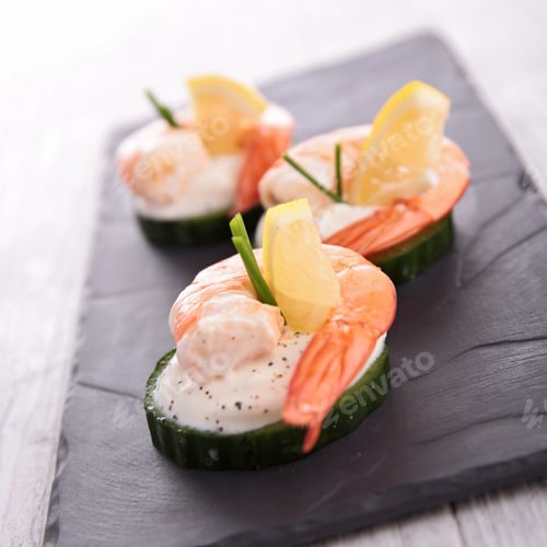 Preview: Appetizer, Cucumber With Shrimp