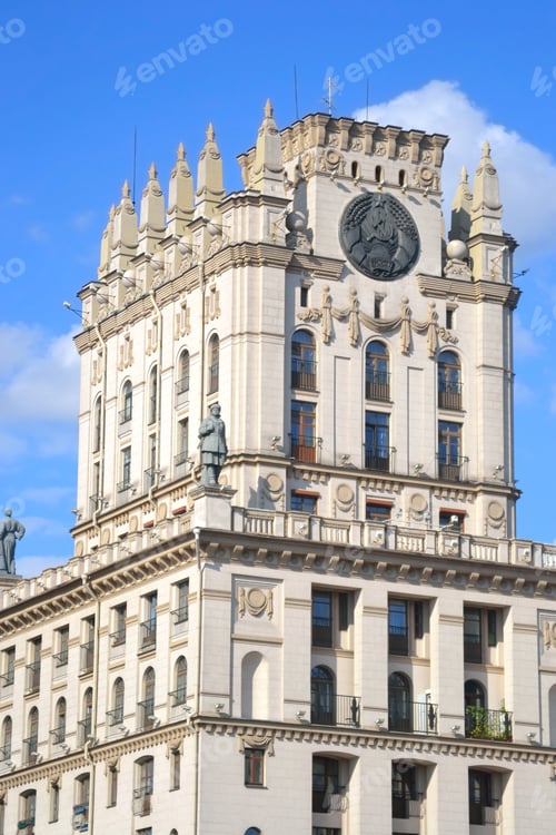 Preview: Tower In The Style Of Stalin'S Empire On The Station Square In Minsk, Belarus.