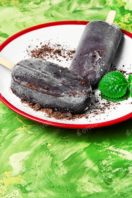 Preview: Two Ice Cream On A Stick Coated In Chocolate