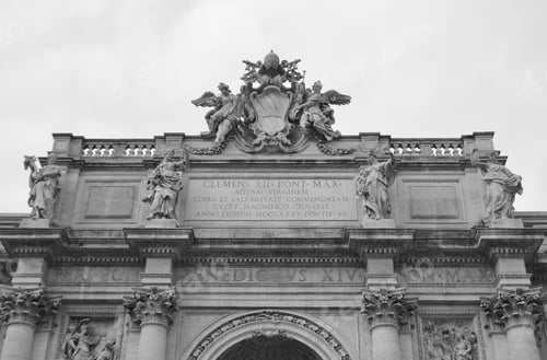Preview: Palazzo Poli In Rome, Italy. Black And White.