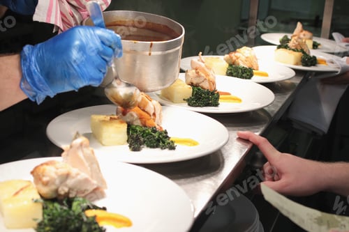 Preview: Plated Food In Kitchen