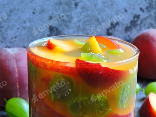 Preview: Drink With Gooseberry And Peach Juice.