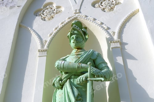 Preview: Sculpture Of A Knight Decorating The White Tower In Tsarskoe Selo, Suburb Of St.Petersburg, Russia.