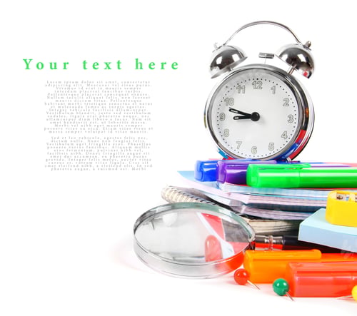 Preview: School Tools On A White Background. With Your Place For The Text.