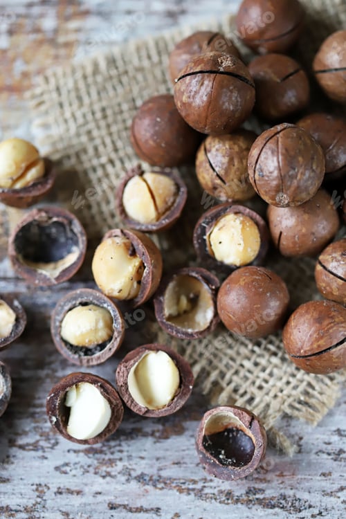 Preview: Selective Focus. Macadamia Nuts The Most Expensive Nut In The World. Macro.
