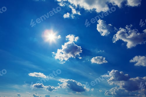 Preview: Blue Sky and White Clouds on a Sunny Day